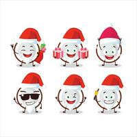 de kerstman claus emoticons met plak van kokosnoot tekenfilm karakter vector