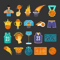 reeks van basketbal spel elementen illustratie vector