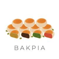 mung bonen bakpia illustratie logo met divers smaken vector