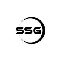 ssg brief logo ontwerp met wit achtergrond in illustrator. vector logo, schoonschrift ontwerpen voor logo, poster, uitnodiging, enz.