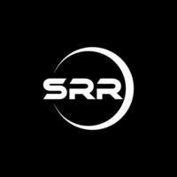 srr brief logo ontwerp met wit achtergrond in illustrator. vector logo, schoonschrift ontwerpen voor logo, poster, uitnodiging, enz.