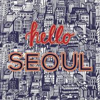 seoul skyline vectorillustratie. stad achtergrond zuid-korea vector