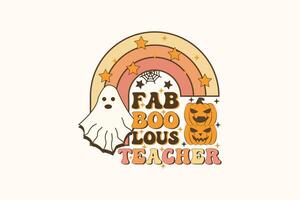 fantastisch boe slecht geest halloween leraar overhemd afdrukken sjabloon, t-shirt, grafisch ontwerp, mokken, Tassen, achtergronden, stickers vector