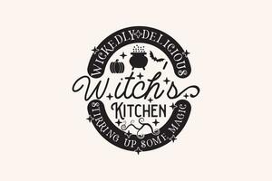 goddeloos heerlijk heks keuken eps ontwerp. halloween overhemd afdrukken sjabloon, t-shirt, grafisch ontwerp, mokken, Tassen, achtergronden, stickers vector