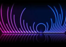 blauw ultraviolet neon laser cirkels technologie achtergrond vector