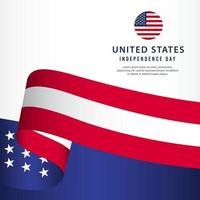 Verenigde Staten Onafhankelijkheidsdag vector sjabloon. ontwerp voor banner, reclame, wenskaarten of print. ontwerp geluk viering.