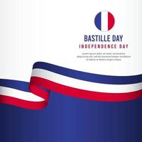 bastille dag onafhankelijkheidsdag viering, banner decorontwerp vector sjabloon illustratie