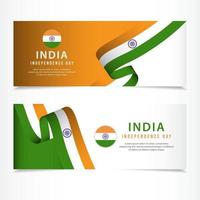 de viering van de onafhankelijkheidsdag van india, banner decorontwerp vector sjabloon illustratie