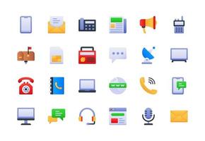 communicatie apparaten verloop icon set vector