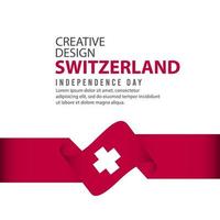 zwitserland onafhankelijkheidsdag viering creatief ontwerp illustratie vector sjabloon
