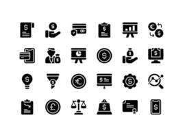 financiële en boekhoudkundige glyph icon set vector