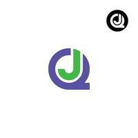 brief qj jq monogram logo ontwerp vector