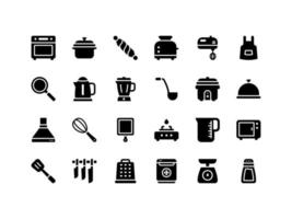 keukenapparatuur glyph icon set vector