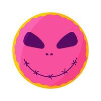 donut emoticon halloween zoet ronde element icoon vector