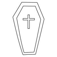lijkkist dood Mens begrafenis halloween lijn icoon vector
