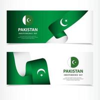 de viering van de onafhankelijkheidsdag van pakistan, banner decorontwerp vector sjabloonillustratie