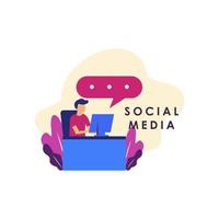 sociale media concept illustratie voor websjabloon ontwerp illustratie vector