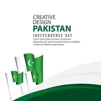 pakistan onafhankelijkheidsdag viering poster creatief ontwerp illustratie vector sjabloon