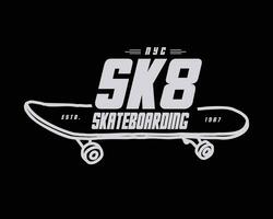 skateboard illustratie typografie voor t shirt, poster, logo, sticker, of kleding koopwaar vector