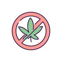 geen cannabis rgb-kleurenpictogram vector