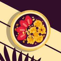 Kleur Acai Bowl Vector