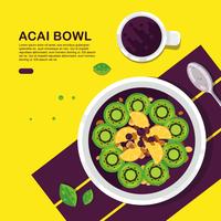 Kleur Acai Bowl Vector