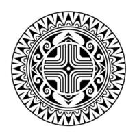 ronde tatoeëren meetkundig ornament Maori stijl. zwart en wit vector