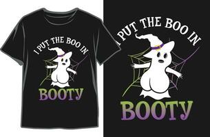 ik zetten de boe in buit-grappig halloween t-shirt ontwerp. eng buit t-shirt ontwerp vector