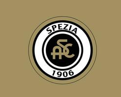 spezia calcio club logo symbool serie een Amerikaans voetbal calcio Italië abstract ontwerp vector illustratie met bruin achtergrond