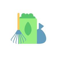 tuinafval collectie vector egale kleur pictogram. organisch afval van residentiële gazons en tuinen. gemaaid gras, bladeren, takken. illustraties in cartoonstijl voor mobiele app. geïsoleerde rgb illustratie