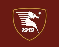 salernitana club logo symbool serie een Amerikaans voetbal calcio Italië abstract ontwerp vector illustratie met kastanjebruin achtergrond