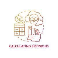 het berekenen van emissies concept icoon. koolstofcompensatie abstracte idee dunne lijn illustratie. vervuilingscontrole. natuurlijke ecosysteembescherming. klimaatverandering bestrijden. vector geïsoleerde omtrek kleur tekening