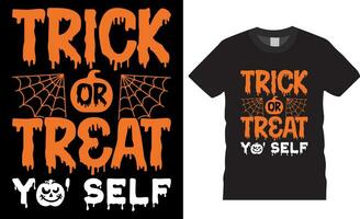 truc of traktatie yo' zelf halloween t-shirt ontwerp vector sjabloon