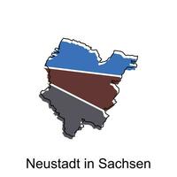 kaart van Neustadt in sachsen meetkundig kleurrijk illustratie ontwerp sjabloon, Duitsland land kaart Aan wit achtergrond vector