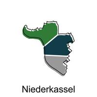 kaart van Niederkassel meetkundig kleurrijk illustratie ontwerp sjabloon, Duitsland land kaart Aan wit achtergrond vector