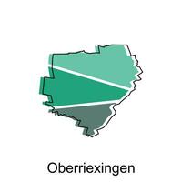 kaart van oberriexingen vector ontwerp sjabloon, nationaal borders en belangrijk steden illustratie