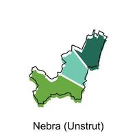 kaart van nebra, onbruikbaar vector ontwerp sjabloon, nationaal borders en belangrijk steden illustratie