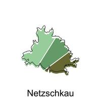 kaart van netzschkau, wereld kaart Internationale vector sjabloon met schets grafisch schetsen stijl geïsoleerd Aan wit achtergrond
