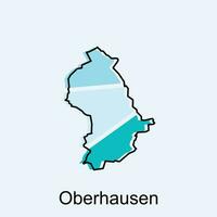 kaart van oberhausen vector ontwerp sjabloon, nationaal borders en belangrijk steden illustratie ontwerp