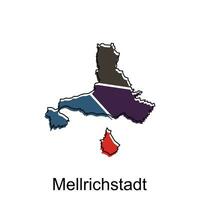 mellrichstadt stad van Duitsland kaart vector illustratie, vector sjabloon met schets grafisch schetsen stijl Aan wit achtergrond