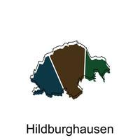 kaart van Hilburghausen vector ontwerp sjabloon, nationaal borders en belangrijk steden illustratie
