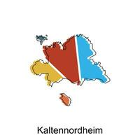 Kaltennoordheim stad kaart illustratie ontwerp, wereld kaart Internationale vector sjabloon kleurrijk met schets grafisch