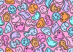 schattig emoji ontwerpen naadloos patroon. emoticon achtergrond. vector