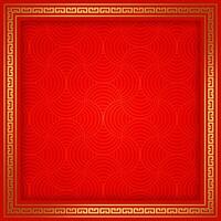 Chinese nieuw jaar plein oosters kader achtergrond rood en goud gong xi fa cai sjabloon ontwerp vector