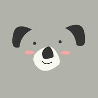 een gemakkelijk Scandinavisch portret van een wild koala dier Aan een wit achtergrond. schattig vector illustratie voor het drukken Aan kleding stof en affiches, achtergronden, stickers. vector illustratie