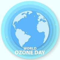 wereld ozon dag concept achtergrond met wereld wereldbol. ozon dag papier besnoeiing ontwerp. vector illustratie