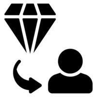 diamant glyph icoon vector