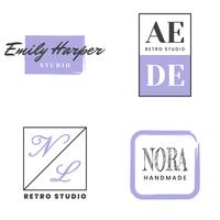 Vrouwelijk Vintage Retro Vector Logo