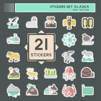 sticker reeks Alaska. verwant naar onderwijs symbool. gemakkelijk ontwerp bewerkbaar. gemakkelijk illustratie vector