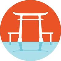 een torii-poortoriëntatiepunt van shinto-heiligdom in japan vector